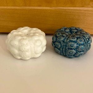 Blue and Bisque Sea Urchin Salt & Pepper Set